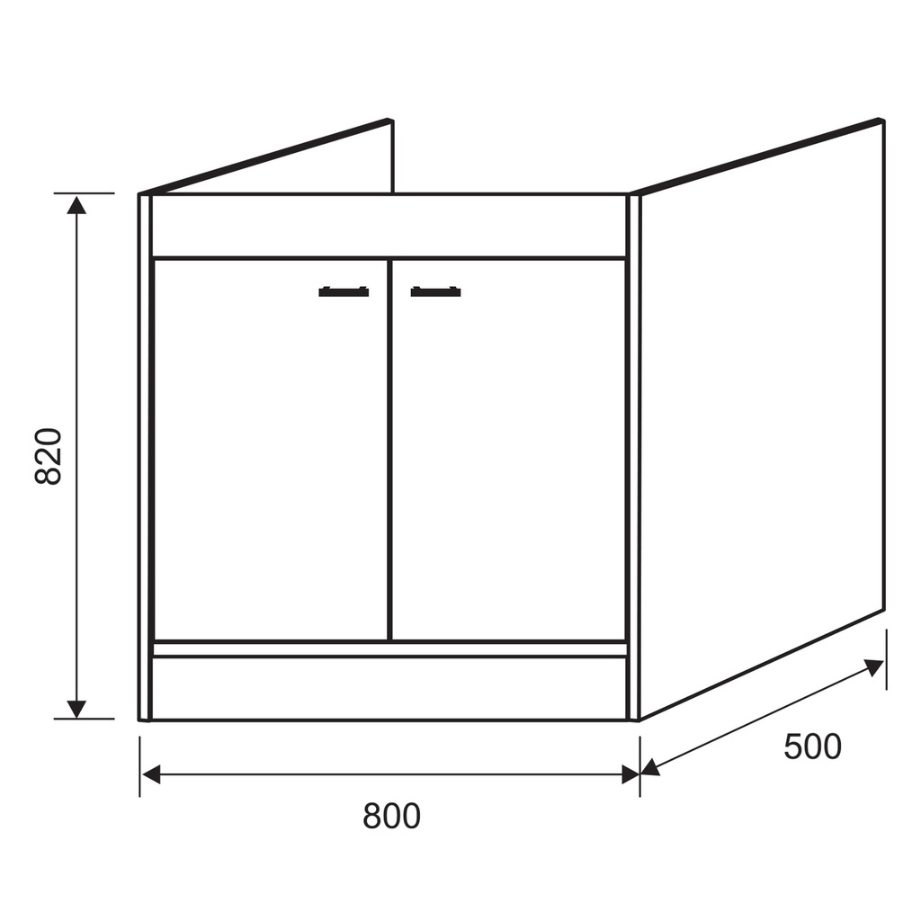 Mobilier cires Crina pentru chiuvete inox 80 x 50 cm