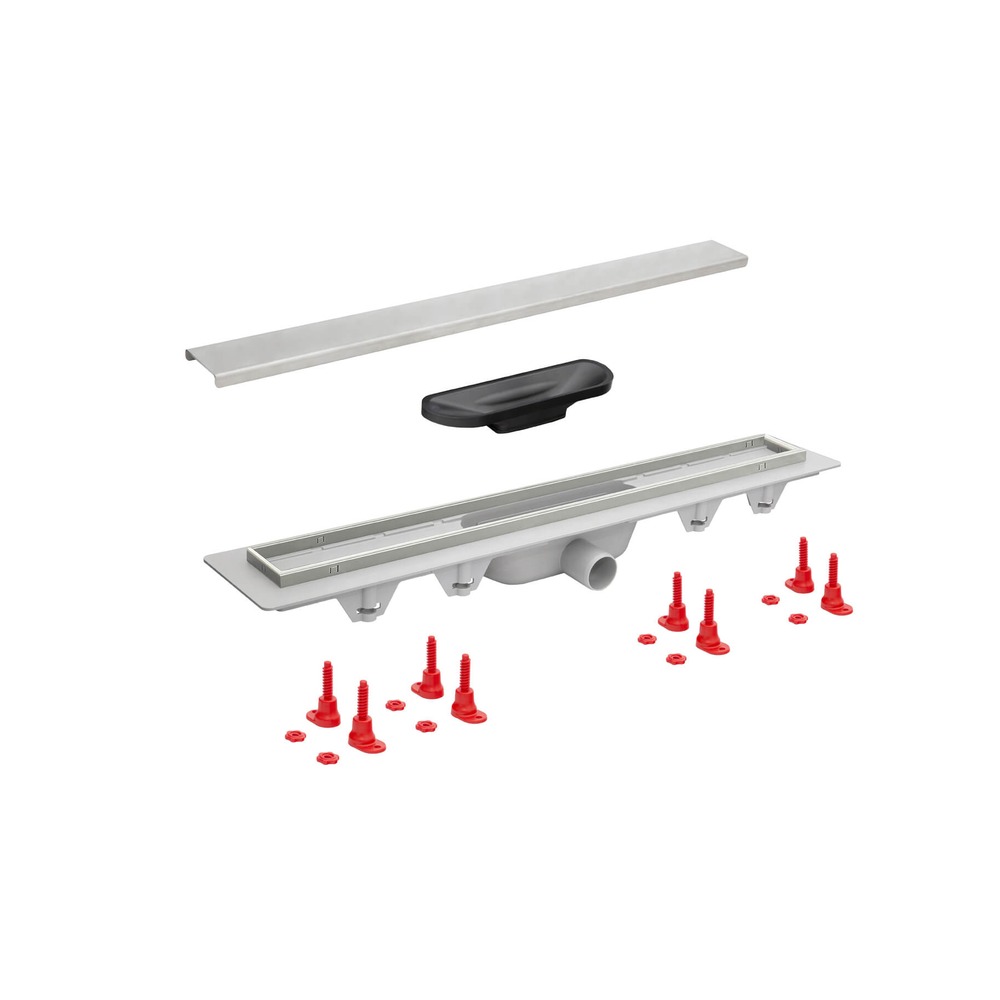 Rigolă pentru duș cu grătar din inox și sifon gravitațional, L 660 mm