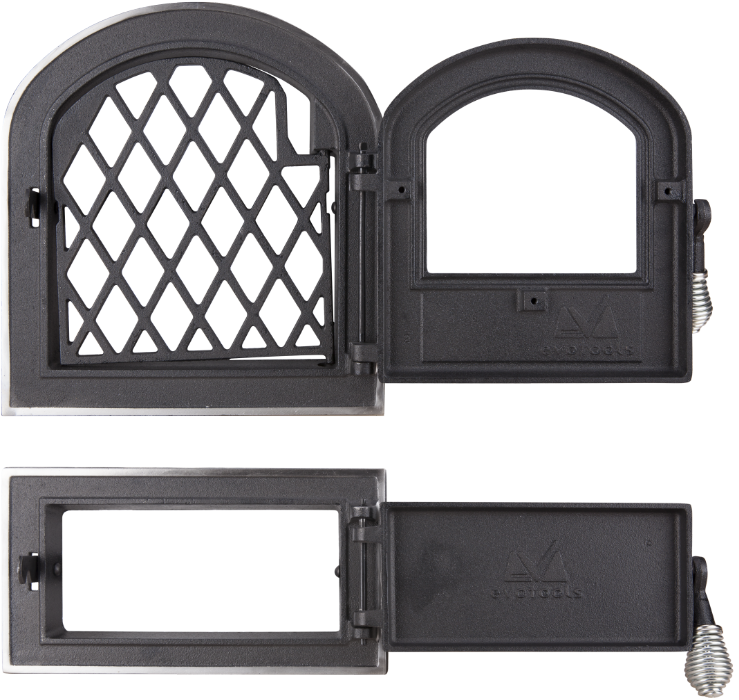 Usa Soba cu Geam + Cenusar Cerbi Ornamente Argintii / H[mm]: 275+140; B[mm]: 255