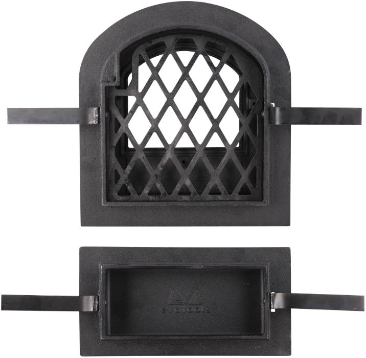 Usa Soba cu Geam + Cenusar Cerbi Ornamente Argintii / H[mm]: 275+140; B[mm]: 255