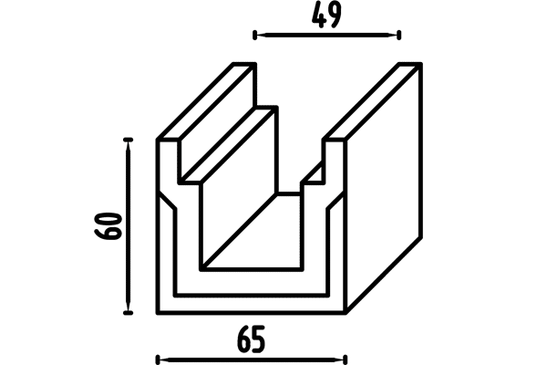 Rigolă carosabilă din beton gri, 37x65x60 cm