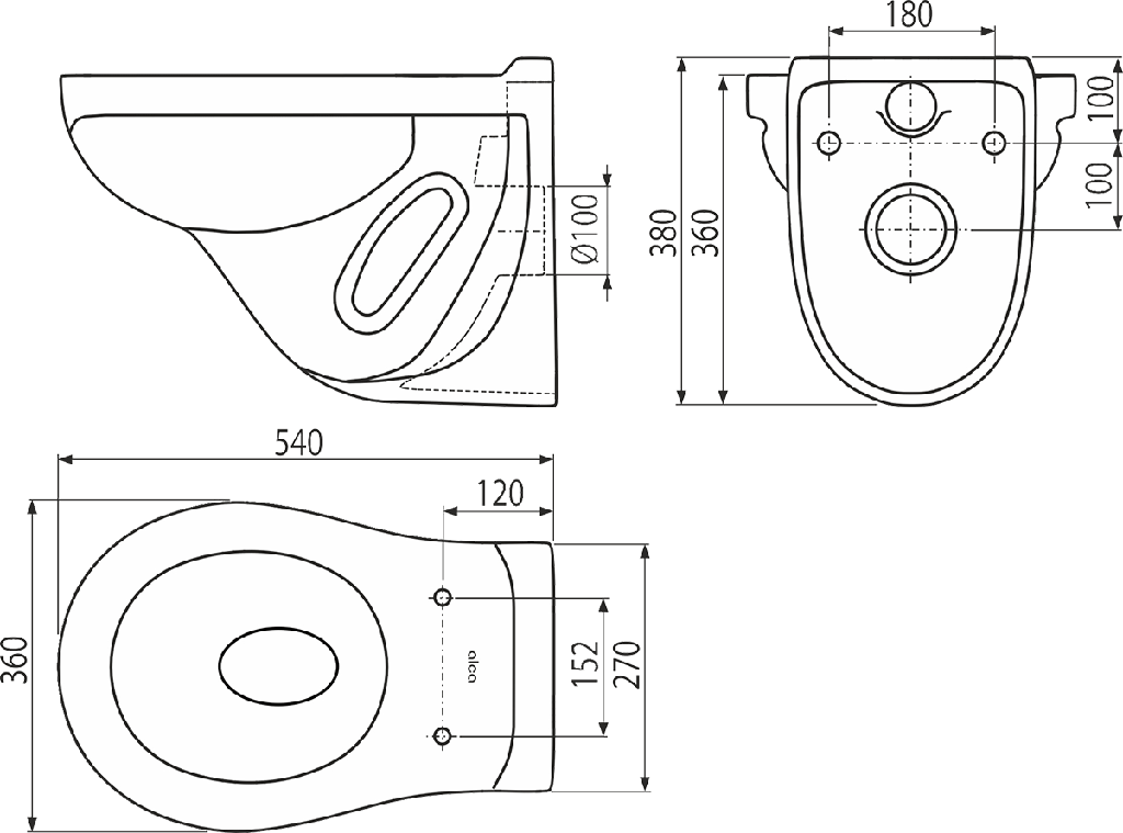 Vas WC ALCA suspendat, alb