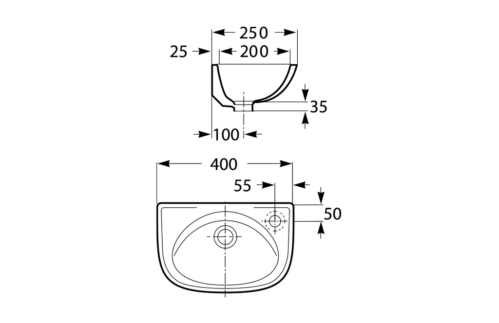 Lavoar Marina 40 cm alb