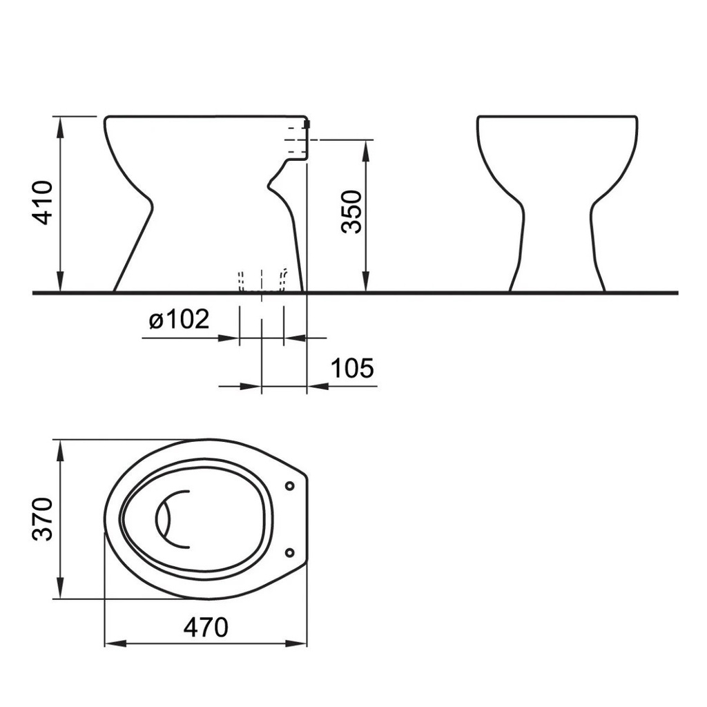 Vas WC Classica 2.0, evacuare verticală, montaj pe pardoseală, alb