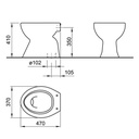 Vas WC Classica 2.0, evacuare verticală, montaj pe pardoseală, alb