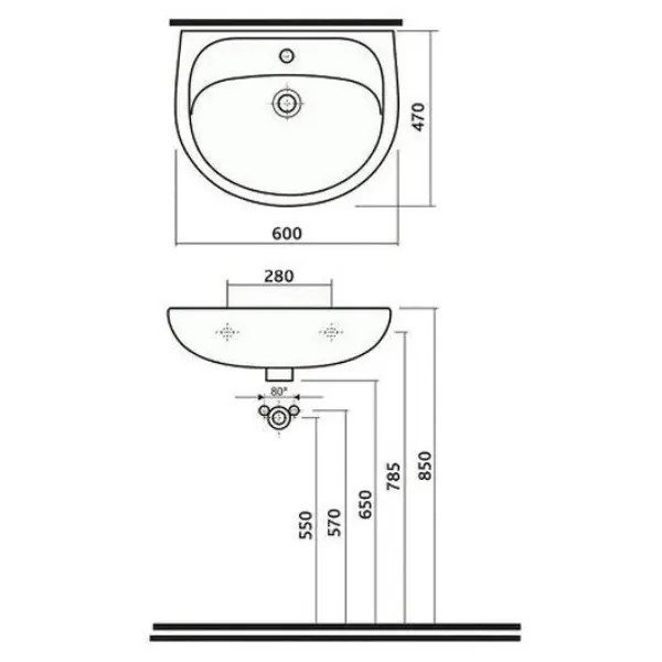 Lavoar Neo 60 cm alb