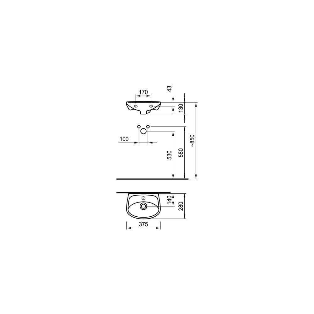 Lavoar Classica 38 cm alb