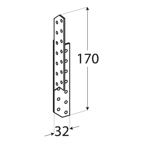 LK2 - Ancoră pană-căprior dreapta 32x170x2,0 mm