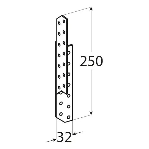 LK6 - Ancoră pană-căprior dreapta 32x250x2,0 mm