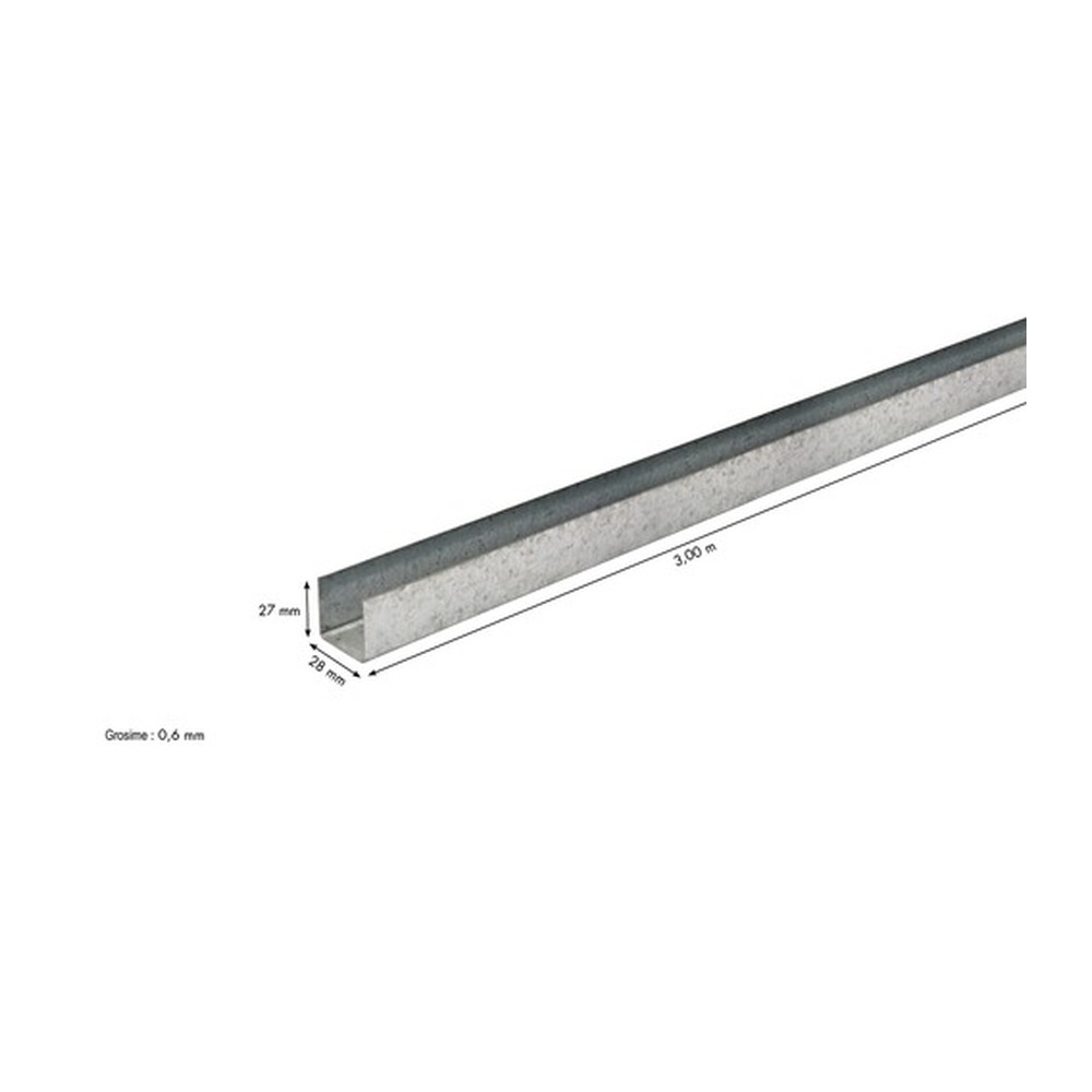 Profil ghidaj - metalic Knauf UD, 28x27x3000x0.6 mm