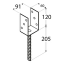 PS 90 U Suport stâlp clasic 91x120x4 mm (sarcină grea)