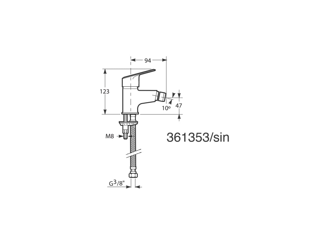 Baterie bideu Roca monocomandă Coral