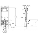 Rezervor incastrat cu cadru metalic pentru WC suspendat cu mecanism dubla descarcare