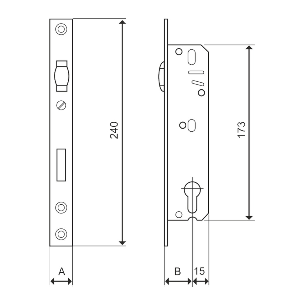 Broasca tip Y cu rola EvoTools, adancime 20 mm, placa frontala 16x240 mm