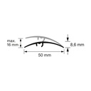 Profil trecere din aluminiu S65, nuc, latime 50 mm, lungime 93 cm