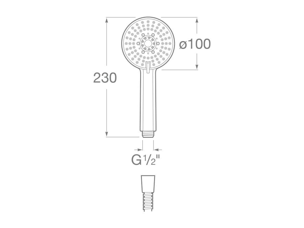 Pară de duș cu 3 funcții, Ø 100 mm