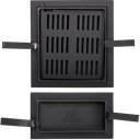 Ușă pentru sobă și cenușar din fontă model Motive Romanesti, înalțime 275+140 x 255 mm lățime