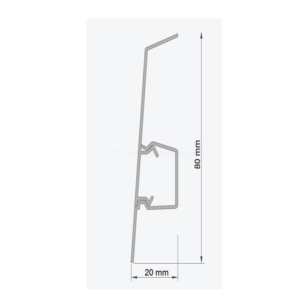 Plintă PCV pentru podea NG 80mm/2,5m Alb