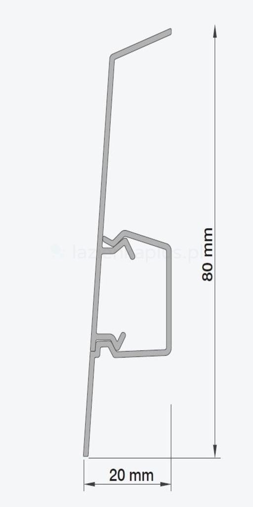 Plintă PCV pentru podea NG 80mm/2,5m Alb