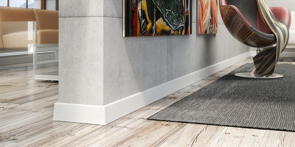 Plintă PCV pentru podea NG 80mm/2,5m Alb