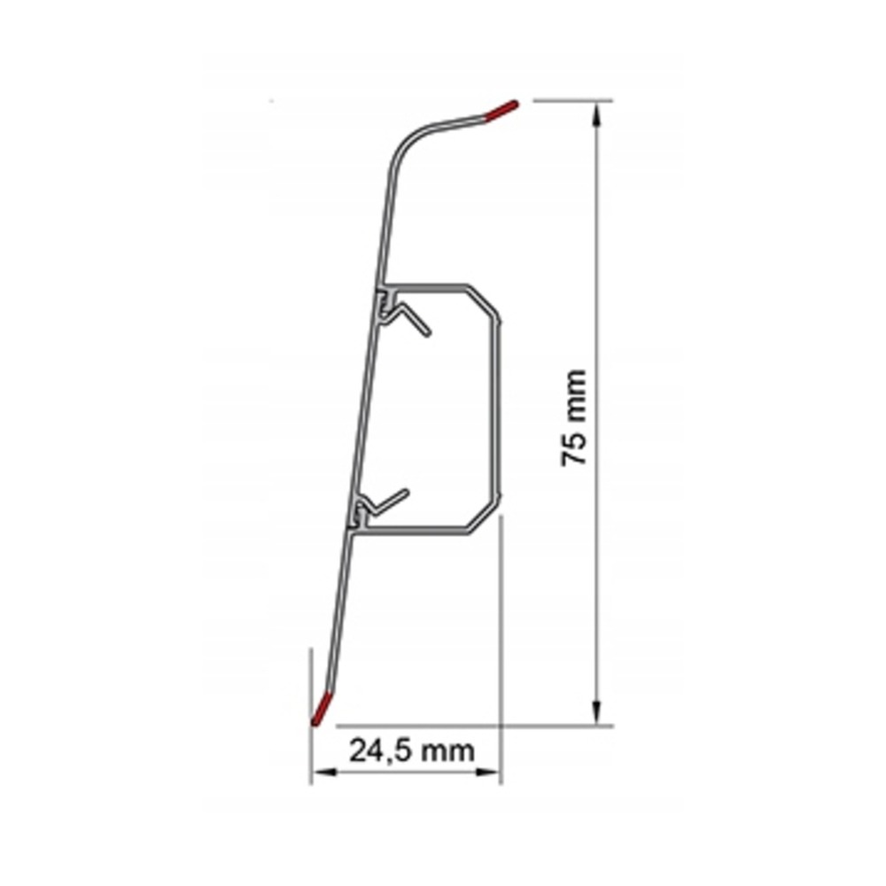 Plintă cu canal din PVC pentru parchet SG75 Stejar Dakota, 2200x75x24.5 mm