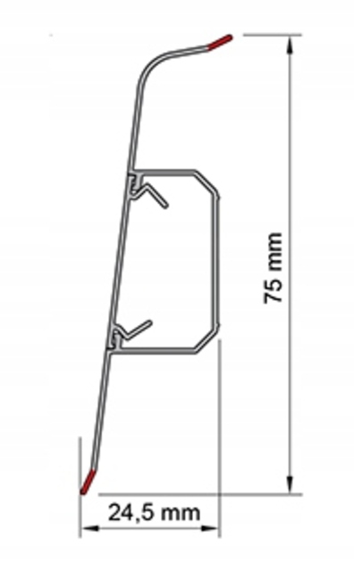 Plintă cu canal din PVC pentru parchet SG75 Stejar Dakota, 2200x75x24.5 mm