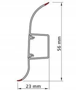 Plintă PCV cu garnitură SG 56mm/2,5m Arțar Patina