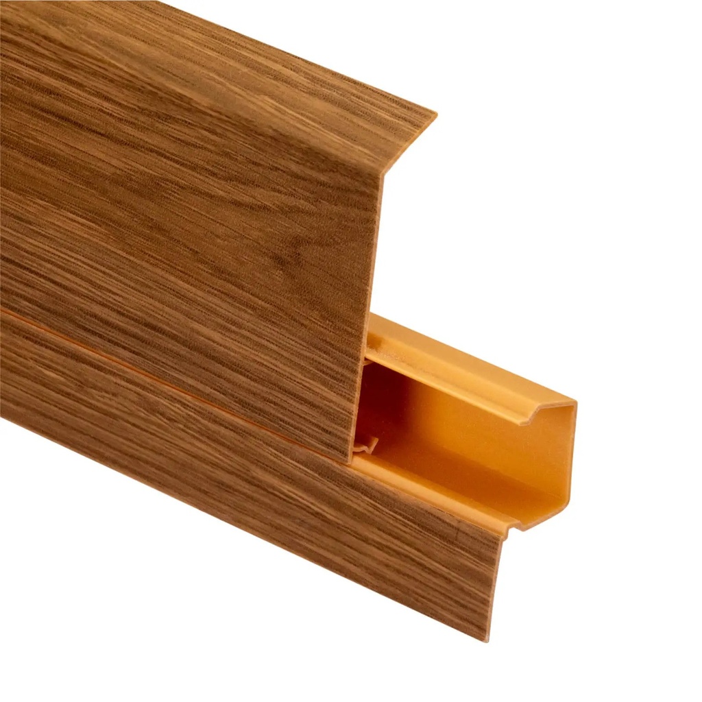 Plintă PCV stejar bourbon închis pentru podea NG 80 mm, 2.5 ml