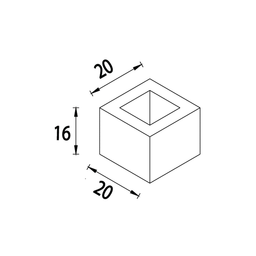 Boltar ROBUSTO, element gard jumatate, 20x20x16 cm, maro
