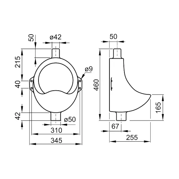 Pişoar din porțelan Fayans Laos, alb, alimentare superioară