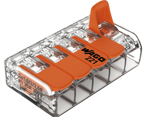 Cleme legături rapide cabluri Wago 5x6 mm², 6 buc.