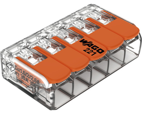 Cleme legături rapide cabluri Wago 5x6 mm², 6 buc.