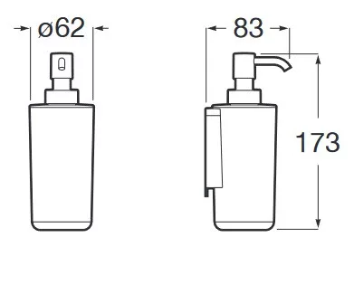 Dispenser săpun suspendat, Sonata, matt black