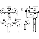 Baterie cadă monocomandă Notus cu set duș, crom
