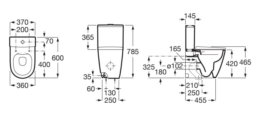 Vas WC stativ compact, Rimless, lipit de perete, evacuare dublă