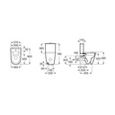Vas WC stativ compact, Rimless, lipit de perete, evacuare dublă