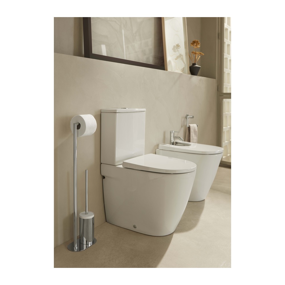 Vas WC stativ compact, Rimless, lipit de perete, evacuare dublă