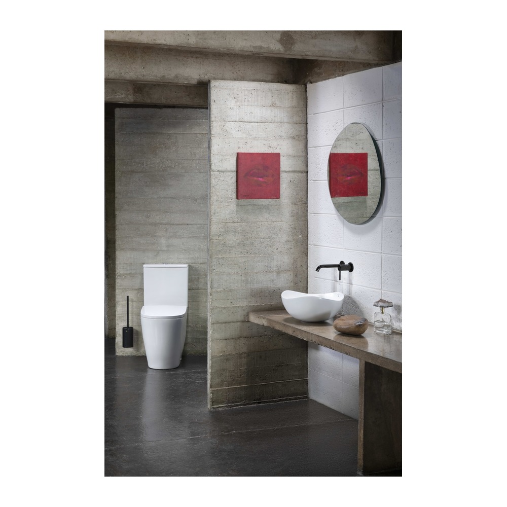 Vas WC stativ compact, Rimless, lipit de perete, evacuare dublă