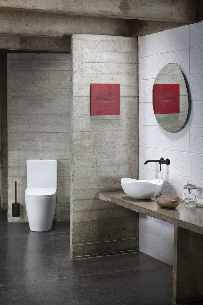 Vas WC stativ compact, Rimless, lipit de perete, evacuare dublă