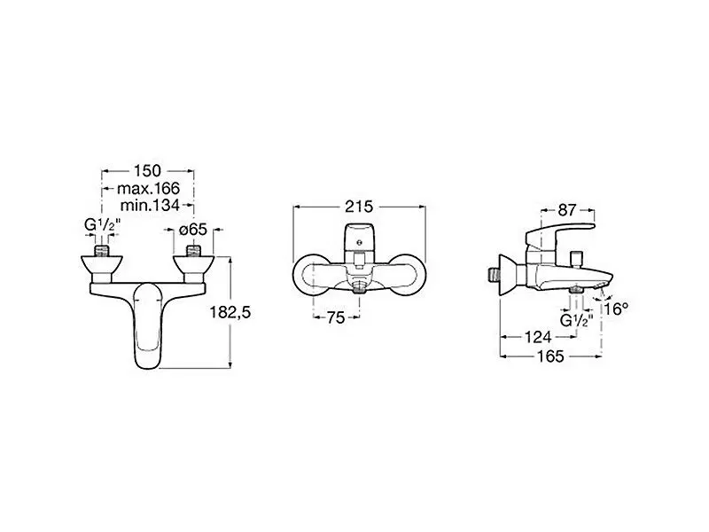 Baterie cadă Roca Monodin-N, crom