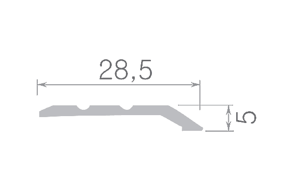Trecere diferentă nivel 30mm 0.9m (argintiu)