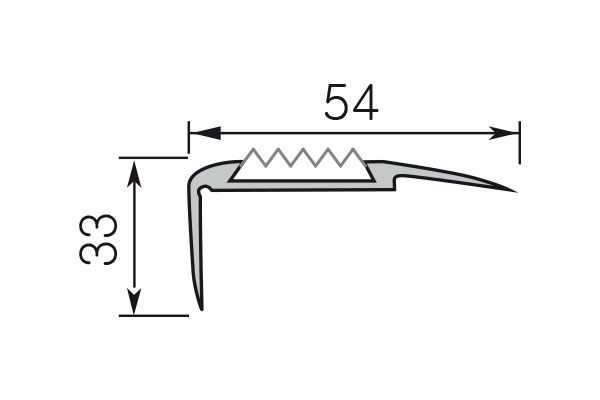 Protecție treaptă 199 cu insertie cauciuc 40x19mm 2m (aluminiu)