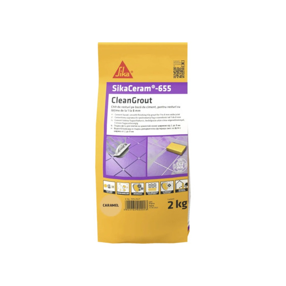 Chit de rosturi gresie și faianță SikaCeram 655 CleanGrout Caramel, 2 kg