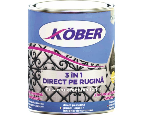 Email lucios anticoroziv 3 în 1 Kober gri fumuriu, 0.75 l