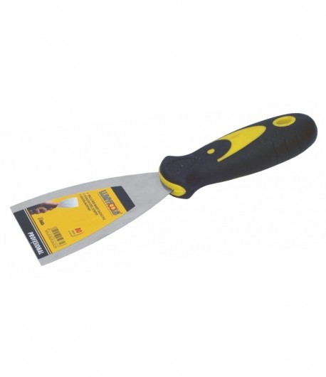 Șpaclu inox profesional cu mâner cauciuc, 100 mm