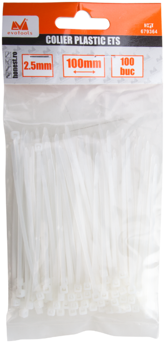 Coliere rapide din plastic, 3.6x200 mm, 100 bucăți