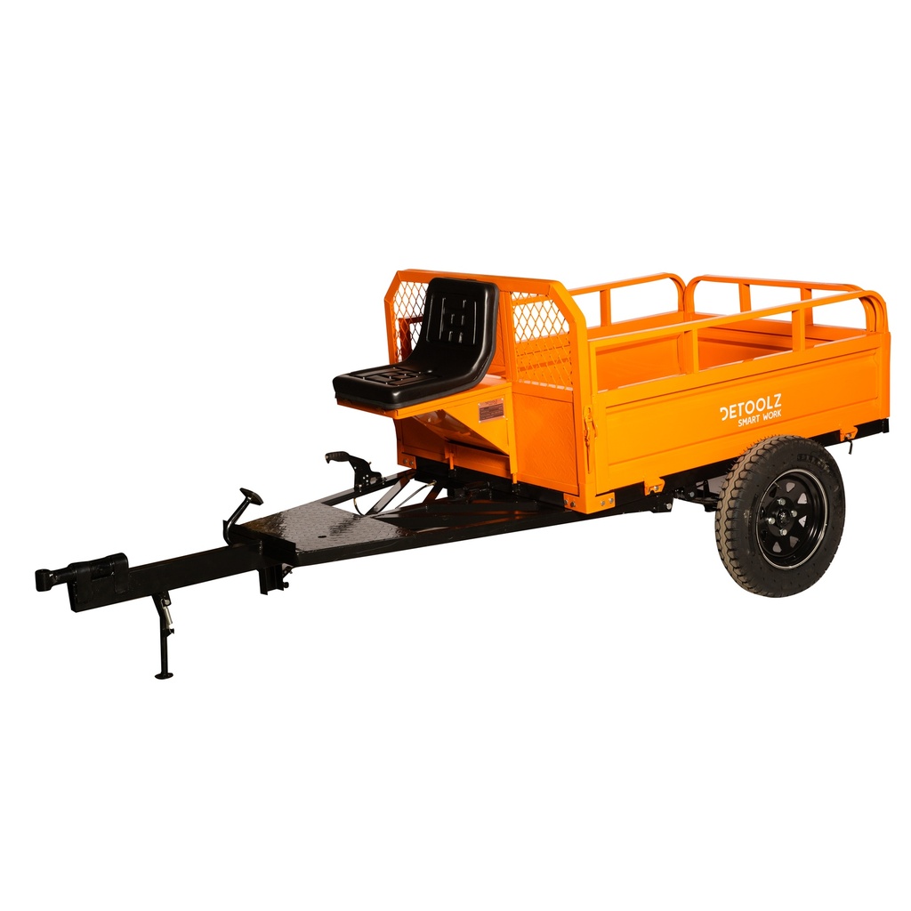 Remorcă pentru motocultor, 600 kg, extensie înalțime 150 mm