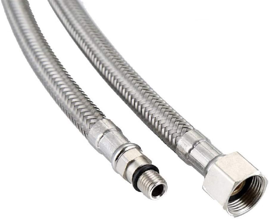 Racord flexibil monocomandă cu tesatură inox D 1/2'' l 40 cm și adaptor standard
