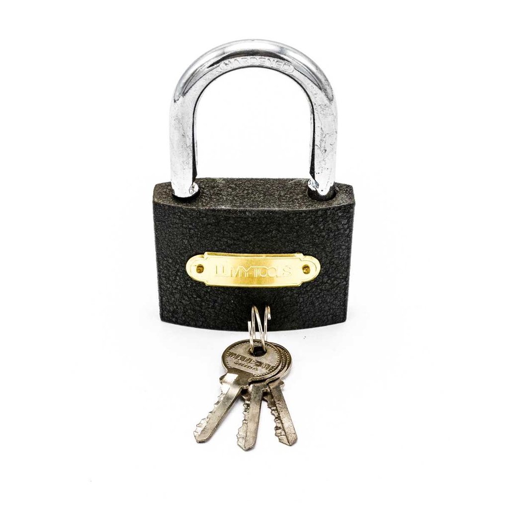 Lacăt finisat gri metal 3 chei incluse, 63 mm