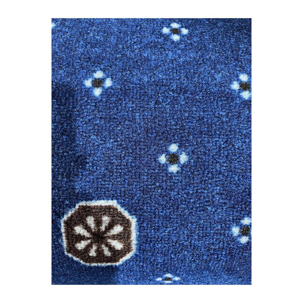 Mochetă imprimată Dalton Castle Blue 504, lățime 400 cm